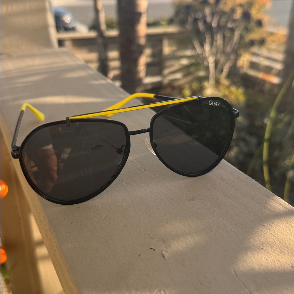Quay Australia Black and Gold Sunglasses
